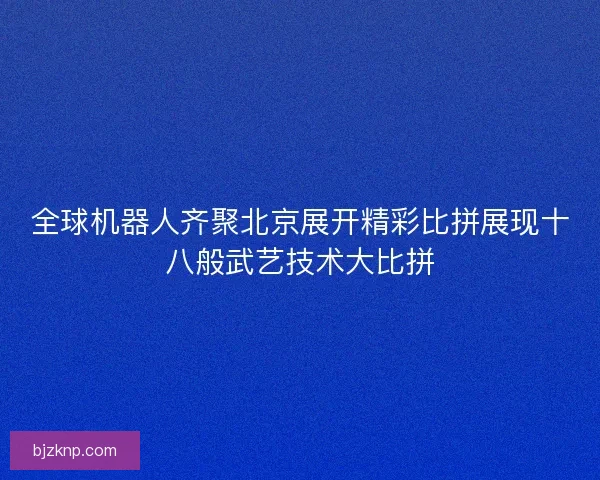 全球机器人齐聚北京展开精彩比拼展现十八般武艺技术大比拼
