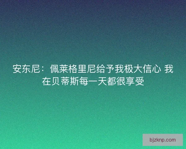 安东尼：佩莱格里尼给予我极大信心 我在贝蒂斯每一天都很享受